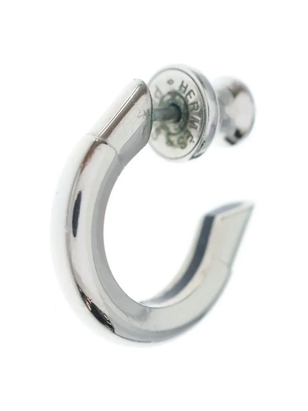 Hermes Sabot Single Earrings Silver